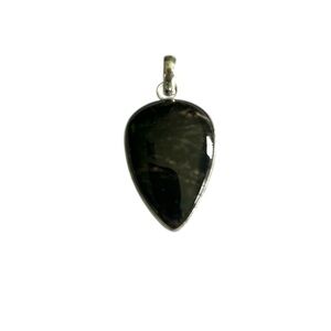 925 Silver Black Labradorite Stone Pear Shape Pendant